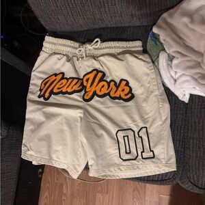 Rue21 Cream Athletic Shorts with New York Design